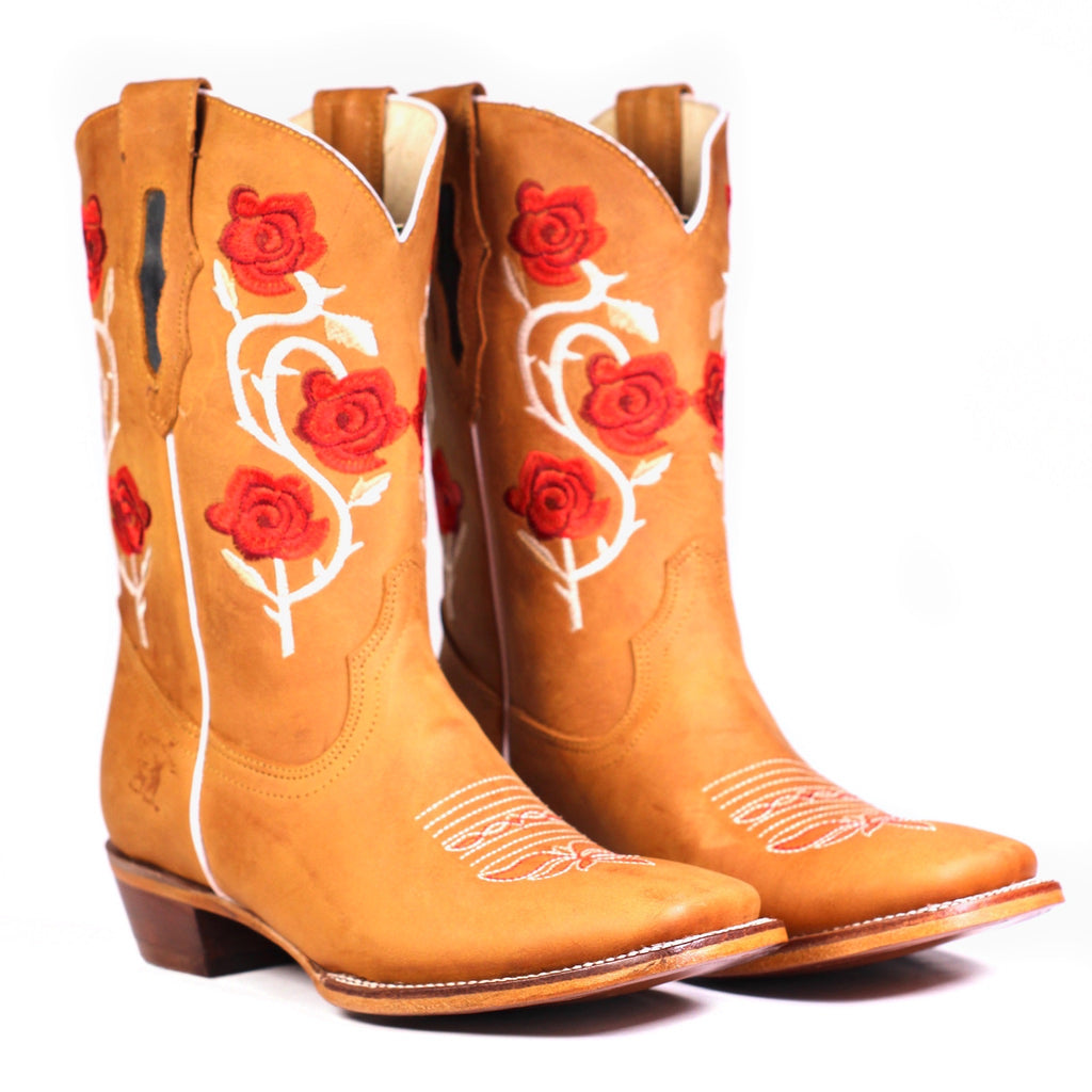 RB Red Flower Women Boot