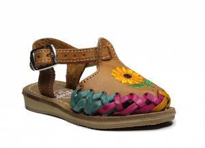 Mexican Leather Sandal K 09 Sunflower Multi