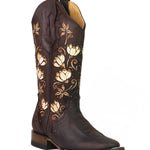 Red Flowers Boots ReyMe 063FL4