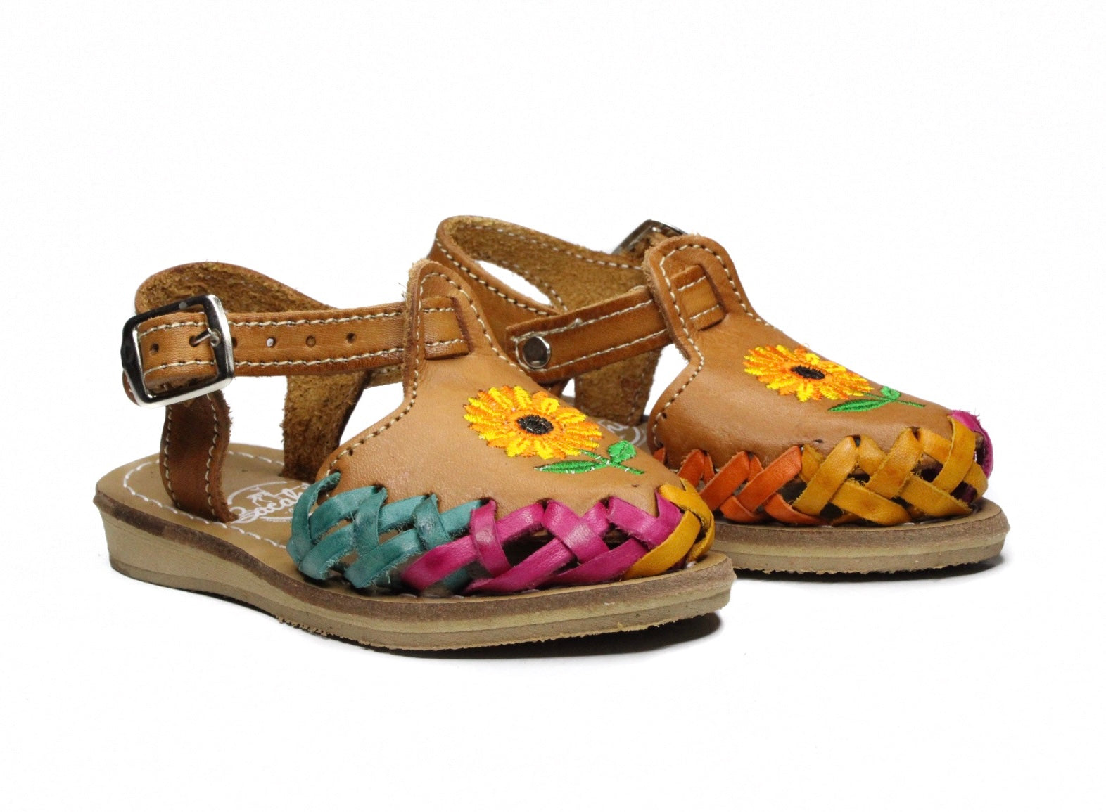 Mexican Leather Sandal K 09 Sunflower Multi